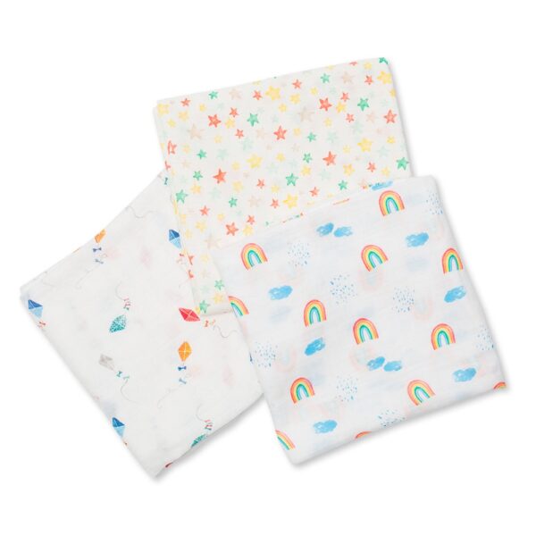 Lulujo – Silky Soft Bamboo Swaddles 3 Pack (Juego de 3 mantas de muselina de bambú)