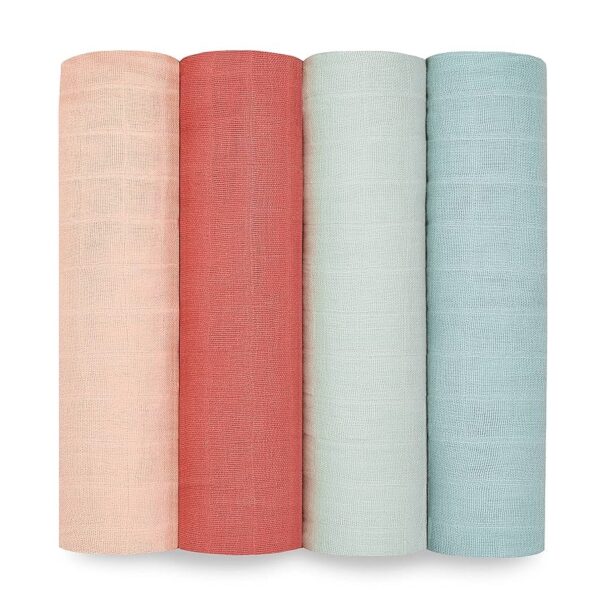 Aden+ anais – Boutique Cotton Muslin Swaddle Blanket 4-Pack (Juego de 4 mantas de muselina 100 % algodón)