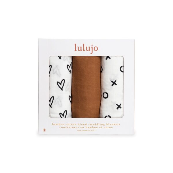 Lulujo – Mantas de muselina de bambú 3 unidades (Silky Soft Bamboo Swaddles)