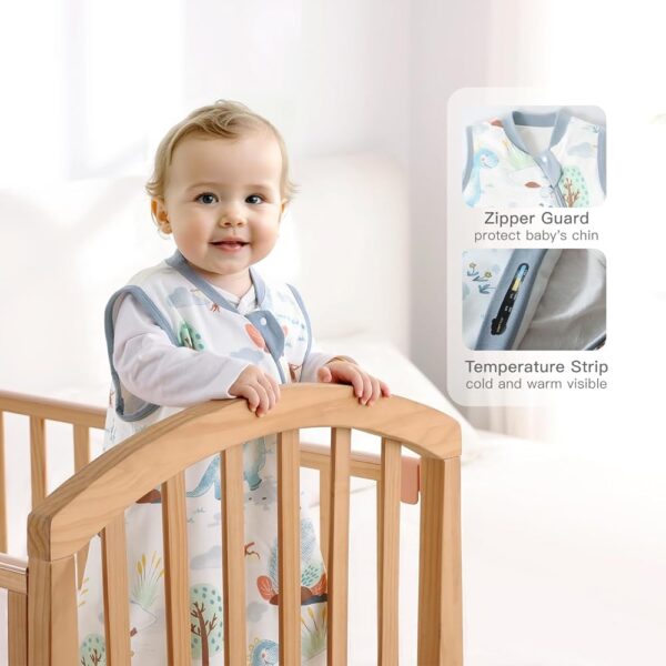 Saco de dormir para bebé 18-24 meses, algodón termorregulador, saco de dormir para niños pequeños e infantes
