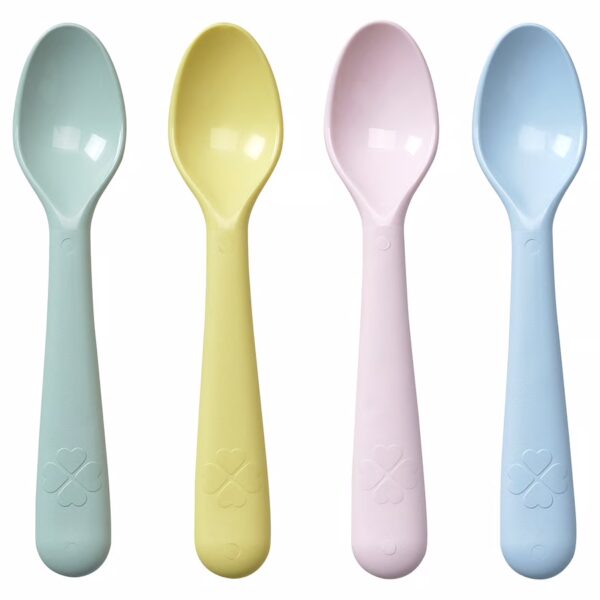Cucharas infantiles (4 unidades), colores surtidos – resistentes y fáciles de sujetar