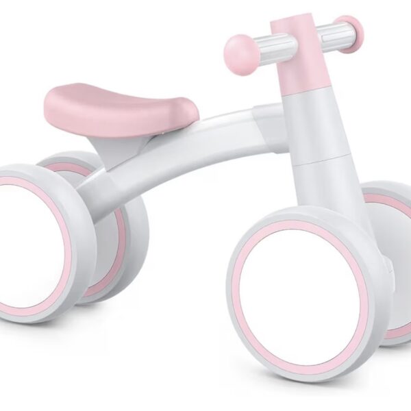 The Baby Club - Bicicleta de balance para bebé de 12 a 36 Meses - Ligera, Segura y Ergonómica - Juguete de Desarrollo para Niños y Niñas- Gris y Rosa