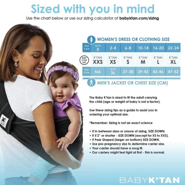 Baby K’tan Portabebé Original | Negro - XS