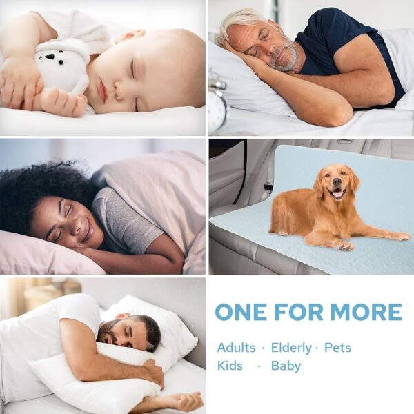 Paquete de 2 protectores almohadillas de cama reutilizables para incontinencia, almohadillas lavables (91 x 104 cm)