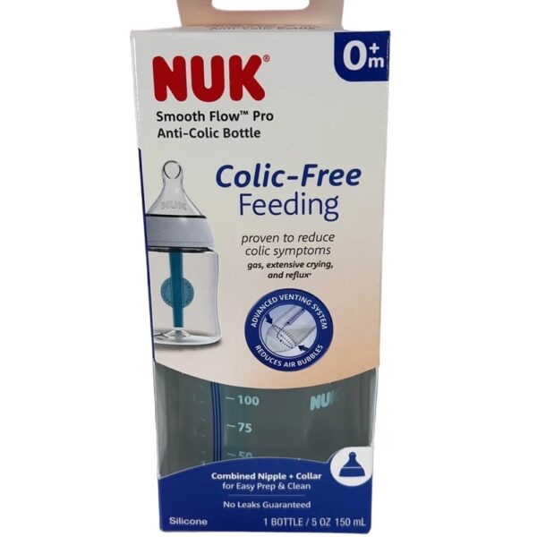 NUK – Biberón Smooth Flow Anti-Colic, 150 ml o 5oz, diseño Blue Clouds