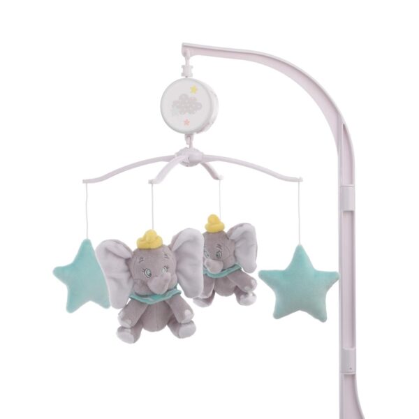 Disney Dumbo - Shine Bright Little Star Aqua, Móvil musical gris y amarillo, aguamarina, gris, amarillo