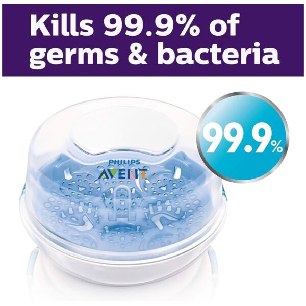 Philips AVENT Esterilizador a Vapor para Microondas – Esteriliza Biberones, Chupetes, Vasos y Más en 2 Minutos