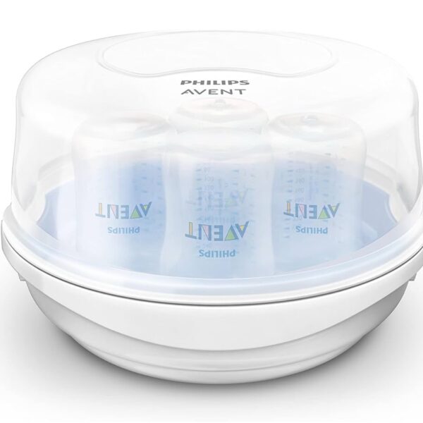 Philips AVENT Esterilizador a Vapor para Microondas – Esteriliza Biberones, Chupetes, Vasos y Más en 2 Minutos