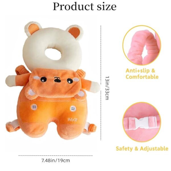 Protector de Cabeza para Bebé – Diseño Antigolpes de Osito con Arnés Ajustable