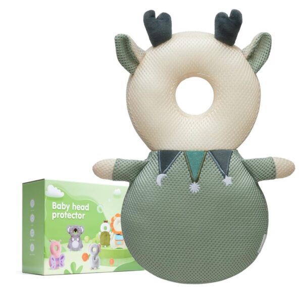 Protector de Cabeza para Bebé con Arnés Ajustable – Diseño Antigolpes en Forma de Ciervito