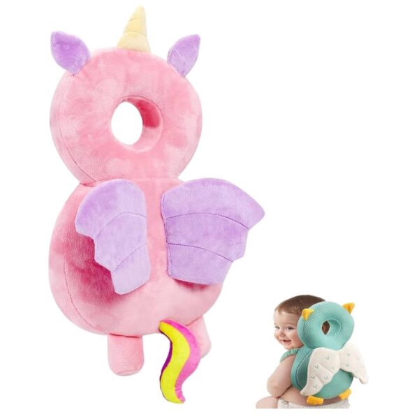 Protector de Cabeza para Bebé – Diseño de Unicornio con Alas