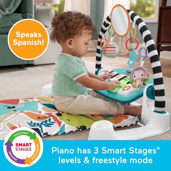Fisher-Price Piano Musical verde para Bebés con Gimnasio y Sonajeros – Desde Recién Nacidos