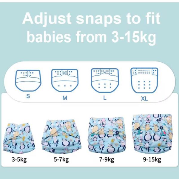 Pañal Reutilizable Ajustable (3-15 kg) con 2 Insertos Absorbentes - Mariposas