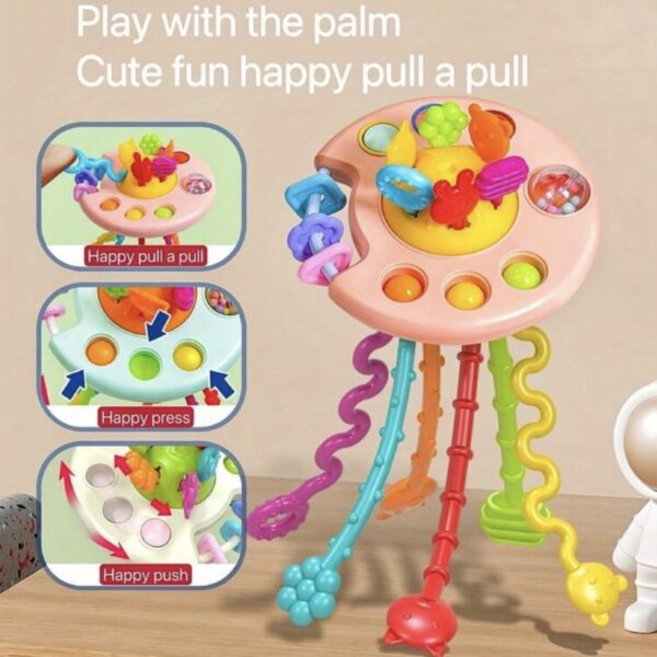 Juguete Sensorial Montessori  con Cuerdas – 1 Pieza, Rosa