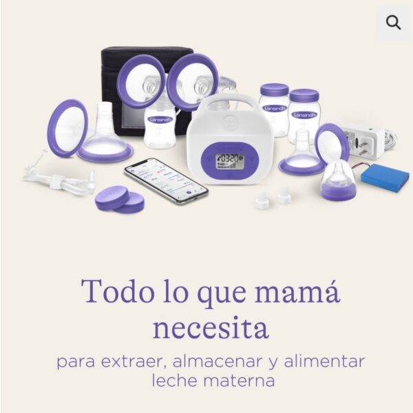 Lansinoh Extractor de leche eléctrico doble Smartpump2.0, full kit, incluye hielera y bolso para transportar el extractor
