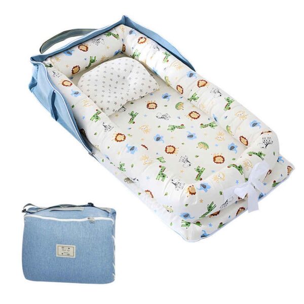 Tumbona o nido portátil plegable con zipper para bebé - leon (78 cm x 48 cm)