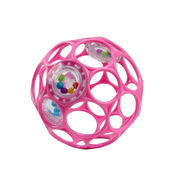 Bright Starts Oball Rattle – Juguete sonajero de fácil agarre para recién nacidos - Rosado