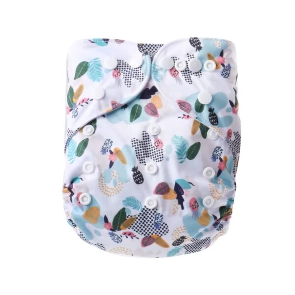 Pañal Reutilizable Ajustable (3-15 kg) con 2 Insertos Absorbentes - Hojas