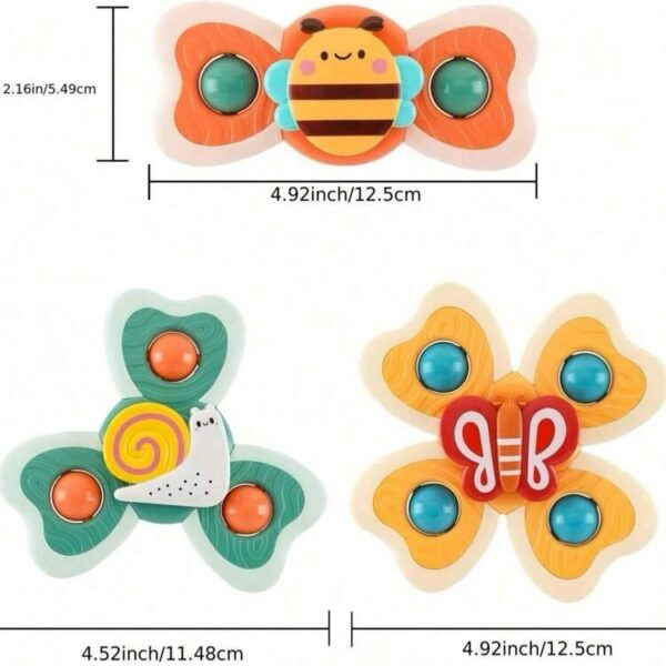 Spinners con Ventosa – Juguetes Giratorios de Insectos 2  (Set de 3 Piezas)