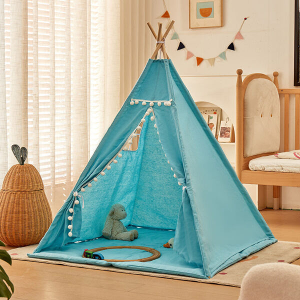 Tipi Tienda de Campaña para Niños 180cm con Alfombra - Celeste