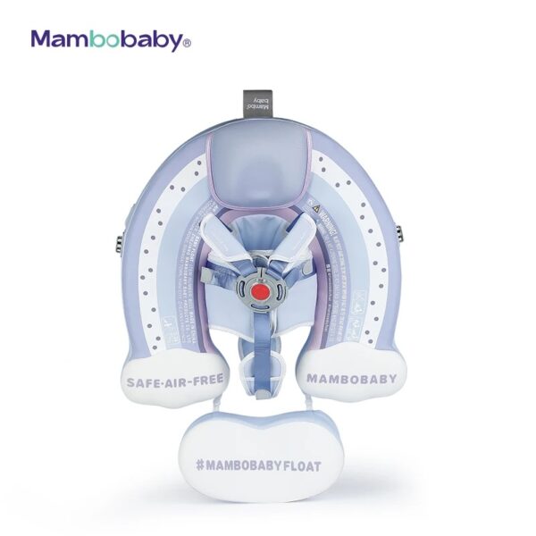Flotador de Bebé Mambobaby con Cola antivuelco y toldo con protección solar UPF50+, No Inflable, 2 Posiciones de Nado, para bebés de 3-48 meses, Arcoíris