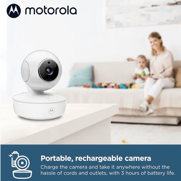 Motorola VM36XL-2 Monitor de Bebé con 2 Cámaras, Pantalla de 5”, Audio Bidireccional, Visión Nocturna y Detección de Llanto