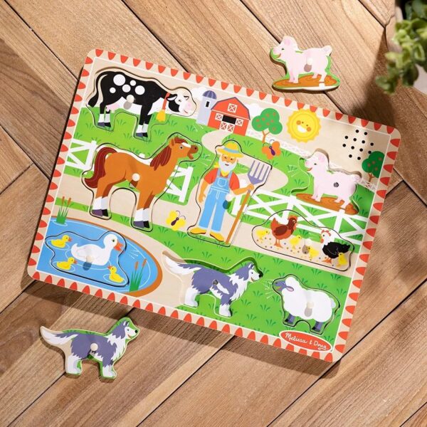 Melissa and Doug Rompecabezas de sonido de clavija de madera