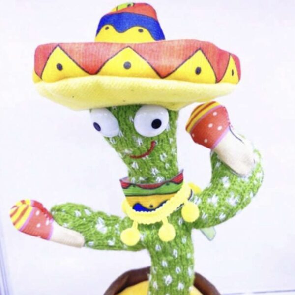 Cactus bailarín con luz y sonido, repite lo que dices, mariachi