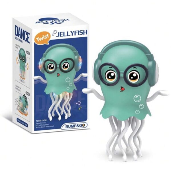 Juguete Medusa Eléctrica Baila y Avanza con Música y Luces LED | Sensor de Obstáculos Automático | Juguete Sensorial Interactivo para Niños 3 años + , verde agua