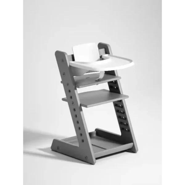 Silla de Comer Evolutiva Milano para Bebé 4 en 1 | Ajustable, Segura y Fácil de Limpiar (6 meses a 20 kg), gris