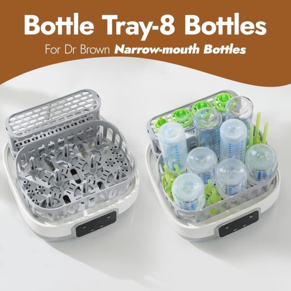 NCVI -Esterilizador y Secador de Biberones 20 Minutos – Capacidad para 8 Biberones, Piezas de Extractor y Accesorios