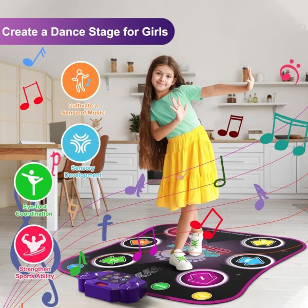 Alfombra de Baile Musical Flooyes con Luces y Bluetooth – 6 Botones, 5 Modos de Juego (3 a 12 años)