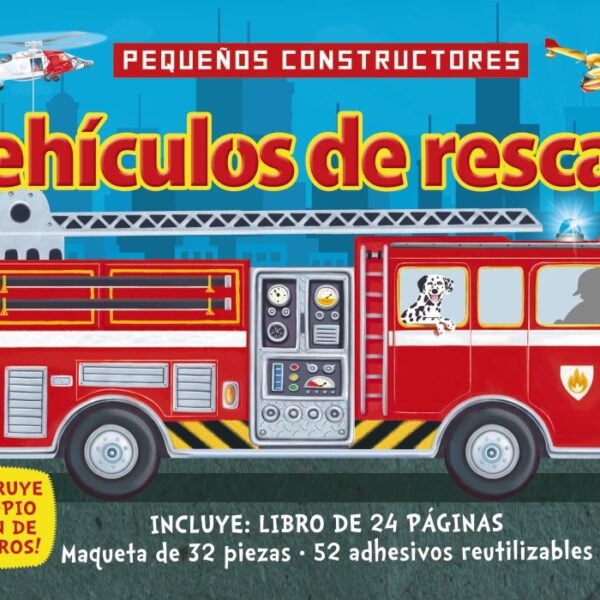 Vehículos de Rescate – Libro Interactivo con Maqueta y Adhesivos | Pequeños Constructores