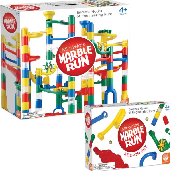 MindWare Marble Run – Juego de Construcción Educativo STEM con 120+ Piezas, Rampas, Espirales y Canicas, Desarrollo de Lógica y Creatividad (4+ Años)