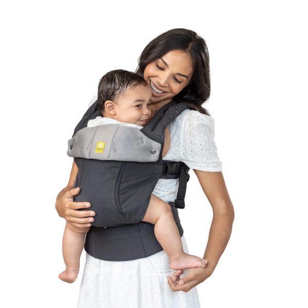 LÍLLÉbaby -Portabebé Ergonómico Complete All Seasons 6 en 1 – Desde Recién Nacido hasta Toddler (7–45 lb), charcos Silver, gris oscuro