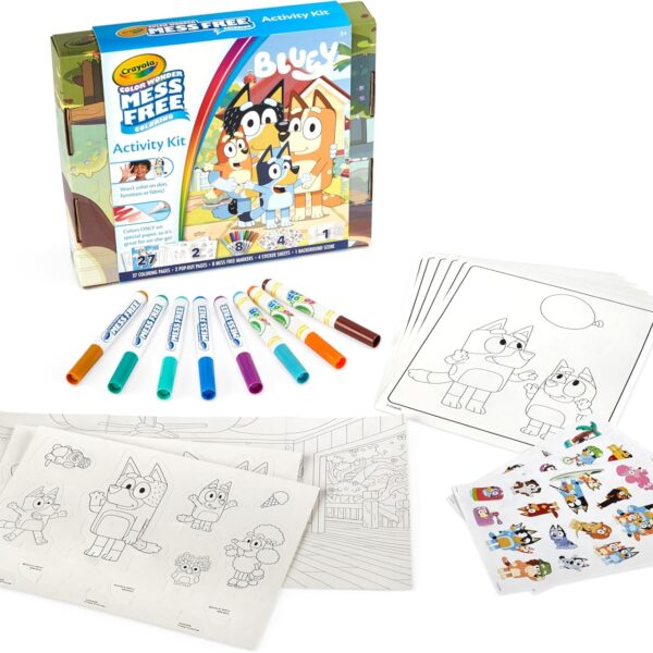 Kit de Actividades Crayola Color Wonder Bluey – Colorear sin Manchar, Ideal para Viajes (3+)