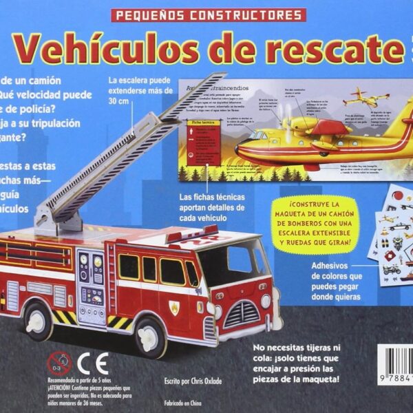 Vehículos de Rescate – Libro Interactivo con Maqueta y Adhesivos | Pequeños Constructores