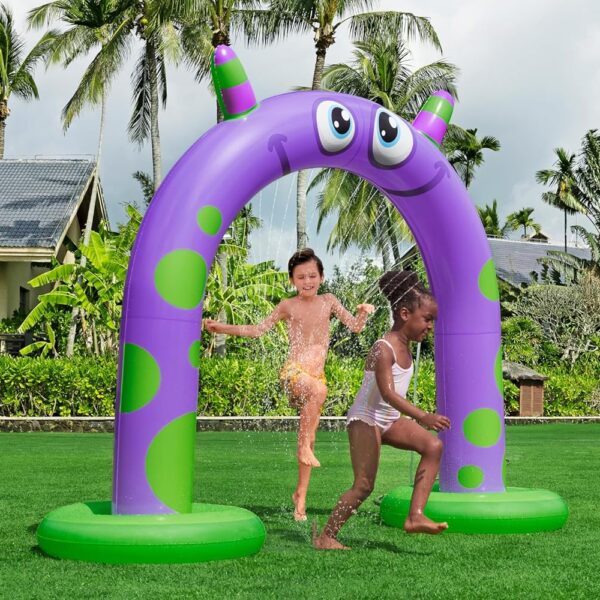 Bestway -Aspersor Inflable Gigante Friendly Monster – Arco de Agua para Jardín y Juegos de Verano