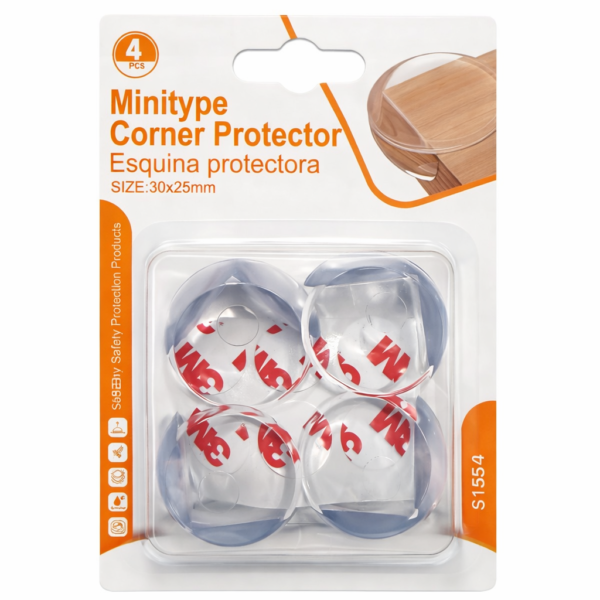 Protector de Esquinas Transparente para Bebé – Set de 4 Unidades con Adhesivo 3M, 30x25mm