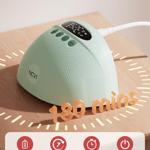 Extractor de Leche Eléctrico Portátil NCVI 8131 - Manos Libres, 4 Modos y 9 Niveles, Ultra Silencioso con Pantalla LED y Bridas de 19/21/24 mm, Pack de 2 (verde)