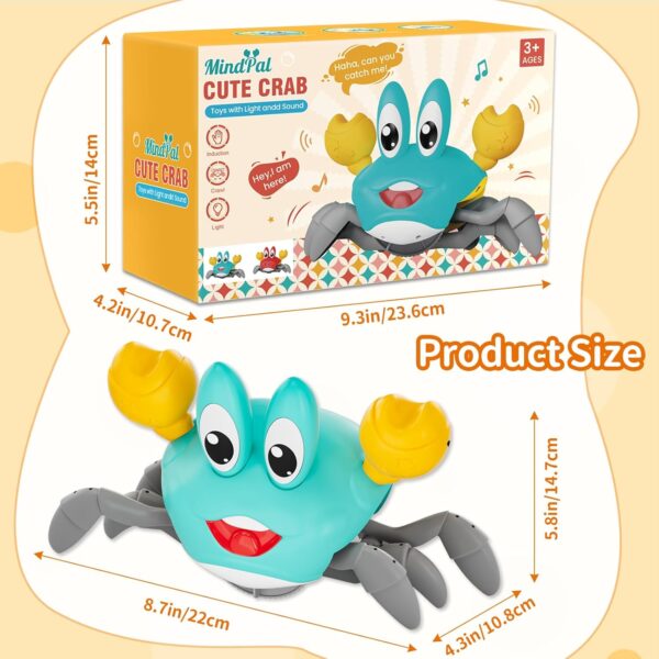 Cangrejo Interactivo Musical con Luz LED – Juguete Sensorial Gateador Recargable (Verde)