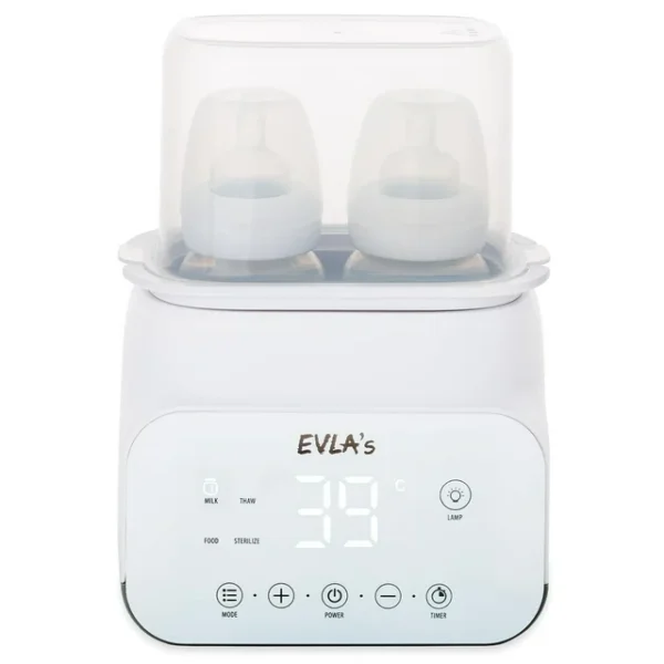 EVLA’S Calentador de Biberones Multifunción – Calienta, Descongela y Esteriliza con Control Preciso de Temperatura – blanco