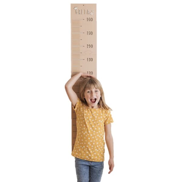 Vintiun | Medidor Infantil de Crecimiento Personalizable en Madera | Tabla de Altura para Pared con Nombre y Flechas | 115 x 19,5 cm