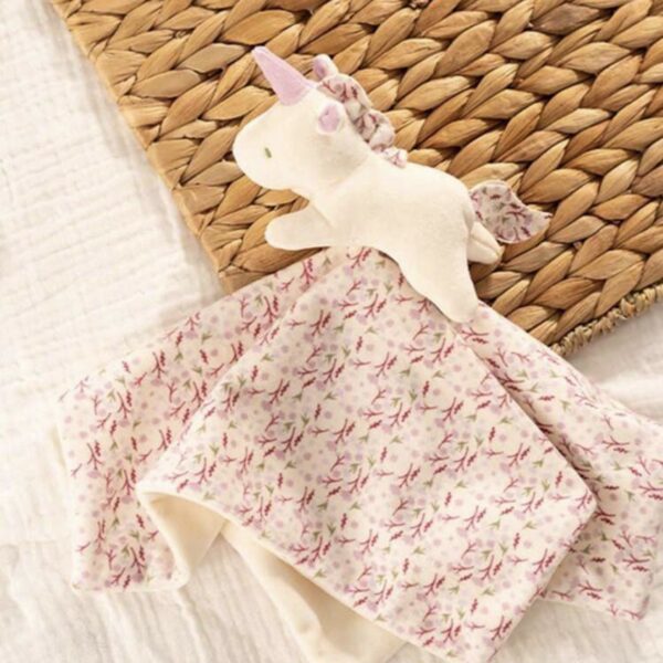 Manta de Apego para Bebé 29×29 cm – Suave y Esponjosa con Personaje de Tela, Dou Dou de Seguridad para Recién Nacido, unicornio