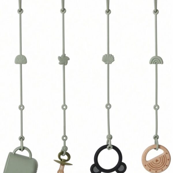 Correa de Silicona para Chupete o Juguete de Bebé (1 Unidad) – Ajustable, BPA Free, Uso en Cochecito, Silla Alta y más. Color verde