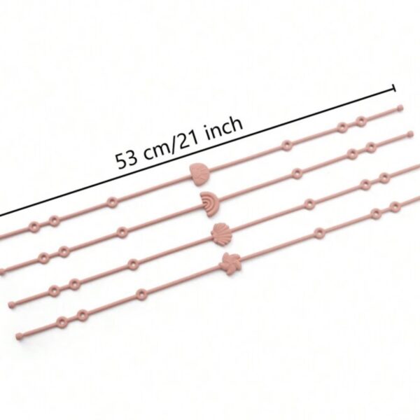 Correa de Silicona para Chupete o Juguete de Bebé (1 Unidad) – Ajustable, BPA Free, Uso en Cochecito, Silla Alta y más. Color beige