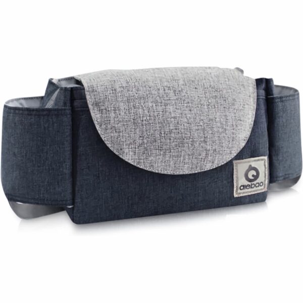 Bolsa Organizadora para Cochecito de Bebé con Portavasos – Organizador Universal para Carriola, Compartimentos Amplios y Correa Reforzada, Uso como Bolso de Mano (azul)
