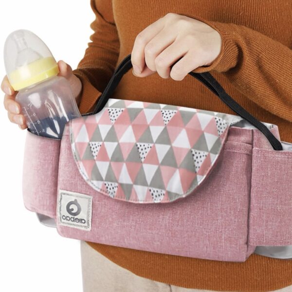 Bolsa Organizadora para Cochecito de Bebé con Portavasos – Organizador Universal para Carriola, Compartimentos Amplios y Correa Reforzada, Uso como Bolso de Mano (azul)