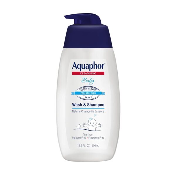 Aquaphor Baby Wash & Shampoo Sin Fragancia 500 ml(Pack de 4) | Gel y Champú 2 en 1 para Bebé | Fórmula Sin Lágrimas