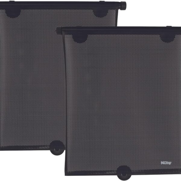 Nuby 14” (2 Pack) - Parasoles Retráctiles para Ventana de Carro | Protector Solar para Bebé con Ventosas